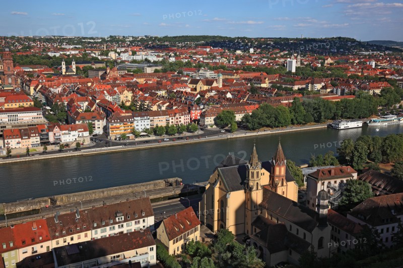 View to the old city of Würzburg on river Main