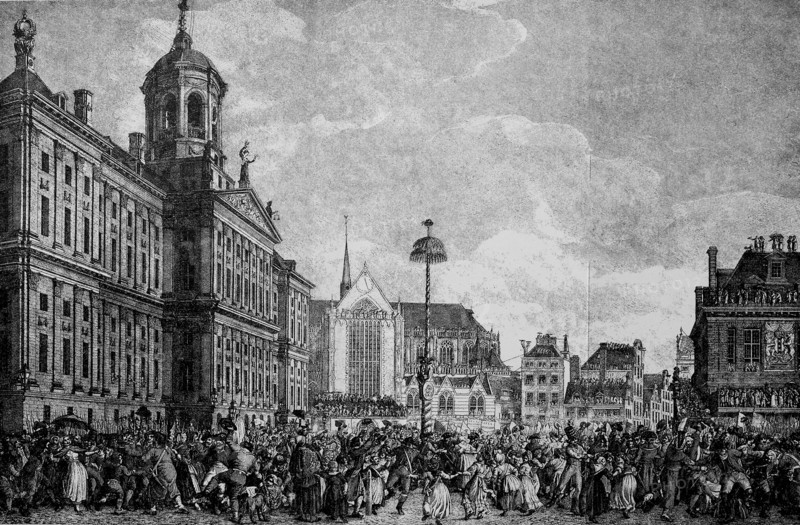 The celebration for the inauguration of the Freedom Tree in Revolution Square in Amsterdam on March 4