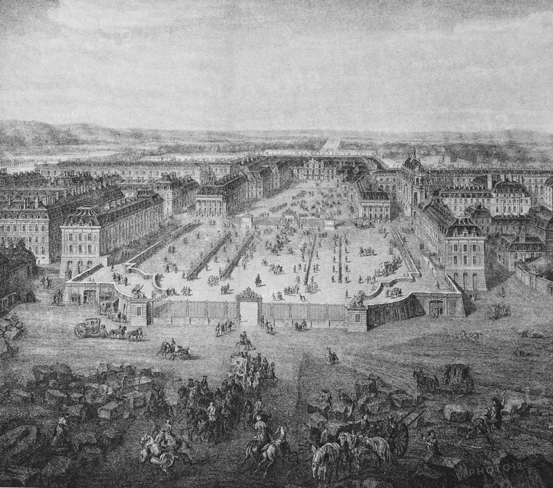 Versailles after the completion of the extension under Louis XIV