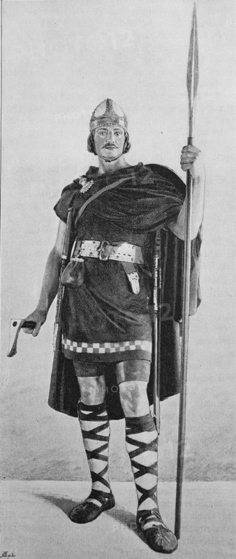 Statue of a Frankish warrior in the 6th century