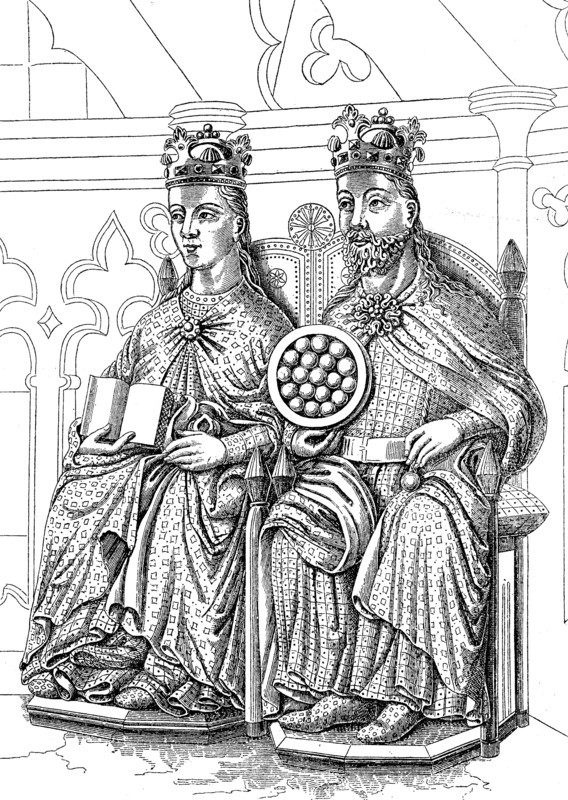 Emperor Otto I and his wife Editha as statues in the chapel of the Cathedral of Magdeburg