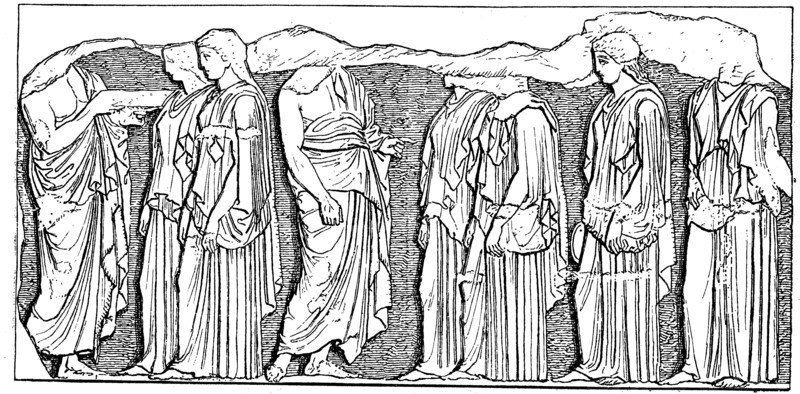 Athenian maidens of the eastern frieze of the Parthenon