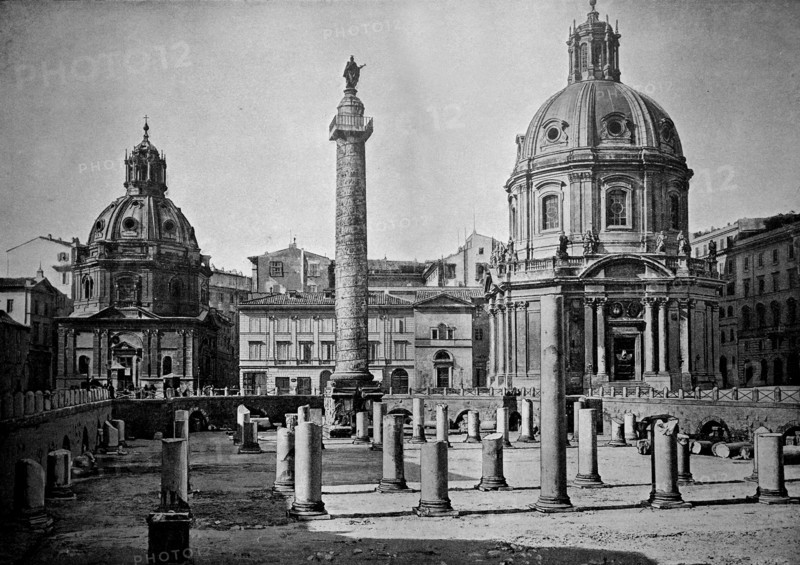 The Trajan Column at the Forum Trajanum in Rome