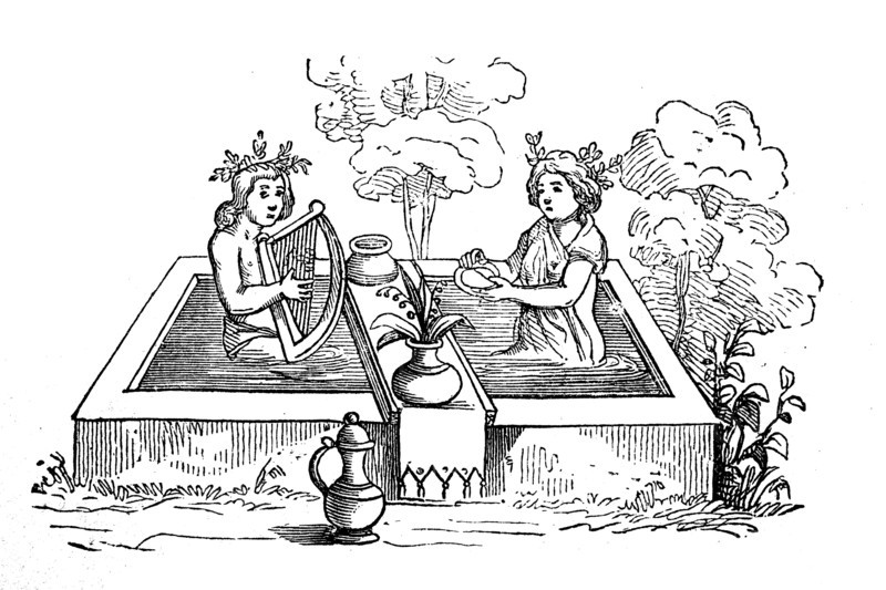 Public bath in the Middle Ages
