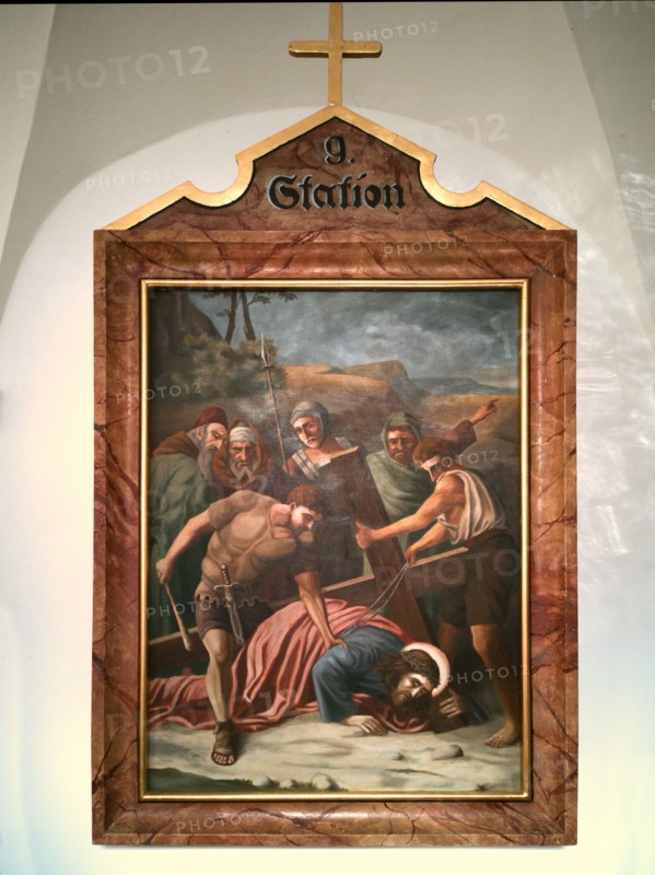 Stations of the Cross by an unknown artist in the handling of the Catholic pilgrimage church to the Holy Trinity in Kappl