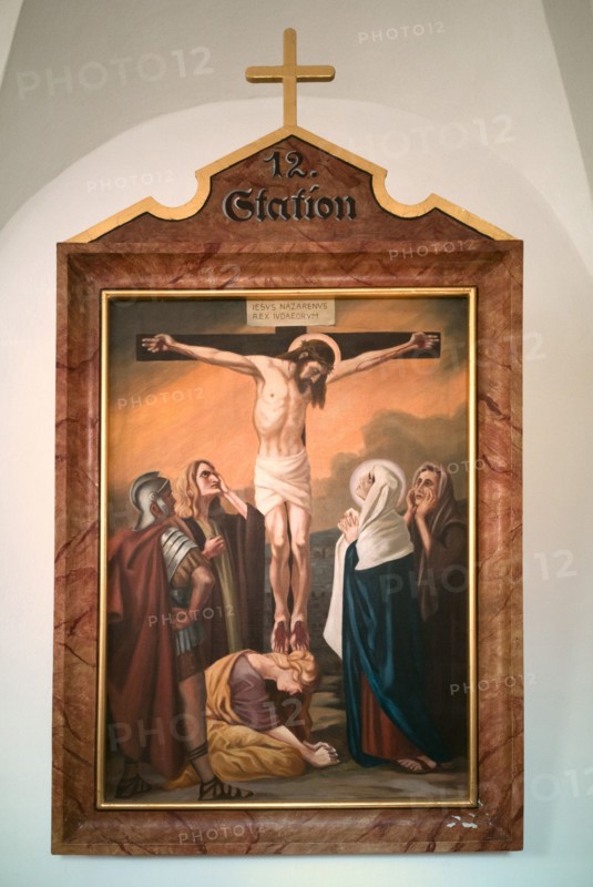 Stations of the Cross by an unknown artist in the handling of the Catholic pilgrimage church to the Holy Trinity in Kappl