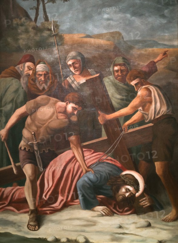 Stations of the Cross by an unknown artist in the handling of the Catholic pilgrimage church to the Holy Trinity in Kappl