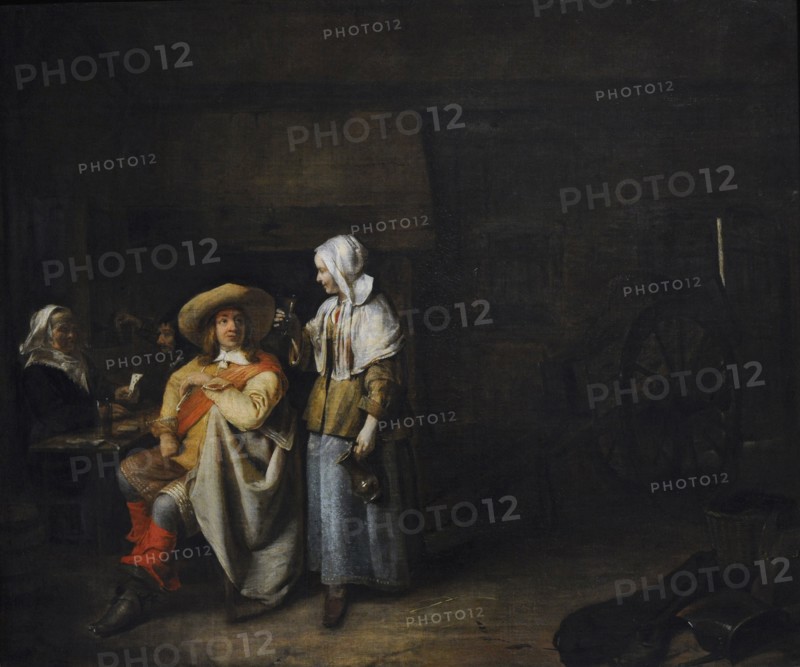Officer and Two Card Players, 1652-1655, by Pieter de Hooch