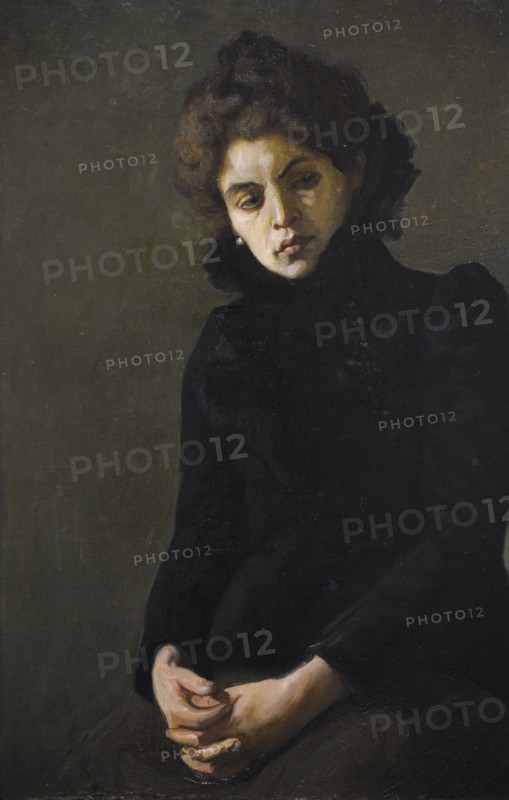 Portrait study of a sitting woman, by Stanislaw Bohusz-Siestrzencewicz