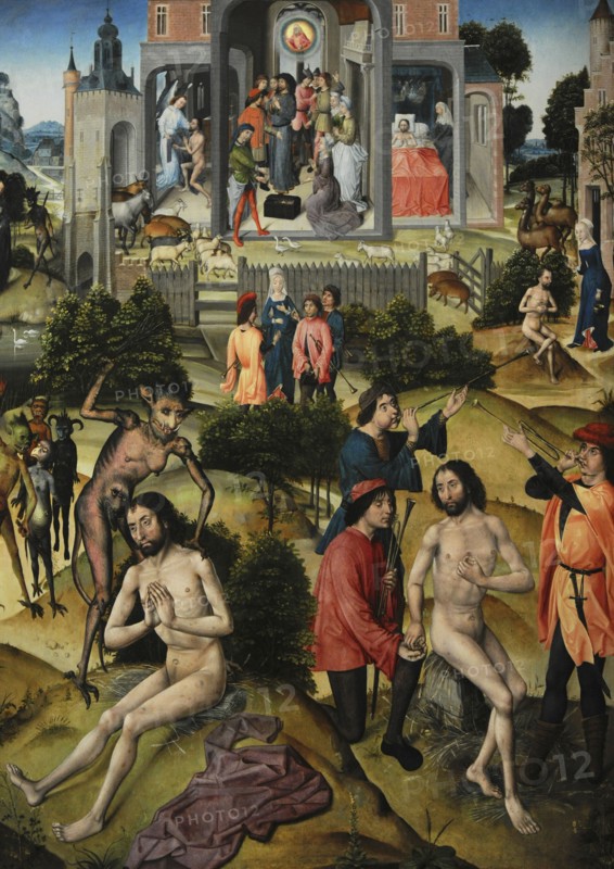 Triptych with scenes from the life of Job, by Master of the Legend of Catherine and Master of the Legend of Barbara