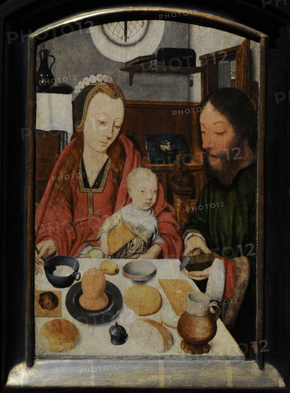 The Holy Family at Table, 1495-1500, by Jacob Jansz