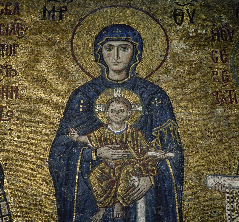 Virgin Mother holding the Child.