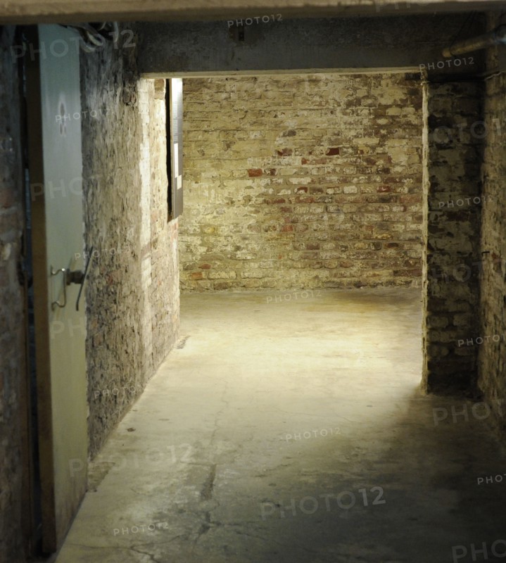 View of the area of the bunker with which was equipped to the basement of the building during its construction, before being used by the Gestapo.