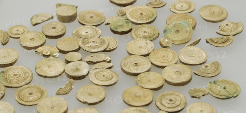 Pieces of a Roman grave goods. Bone.