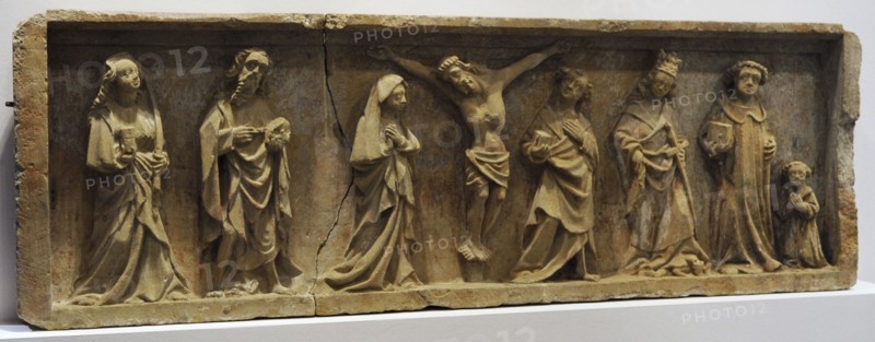 Retable. Crucifixion with Saints and a donor.