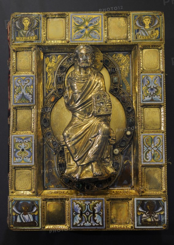 Golden book cover of a Carolingian Gospel Book.