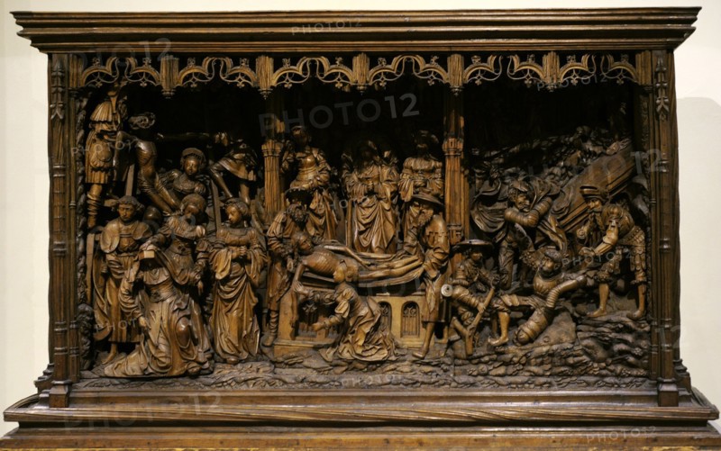 Socle of an altarpiece. Passion of Christ.