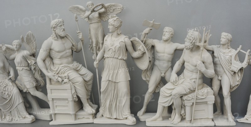 Reconstruction of the East pediment of Parthenon, Acropolis of Athens.