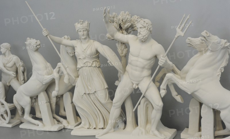 Reconstruction of the West pediment of Parthenon, Acropolis of Athens.