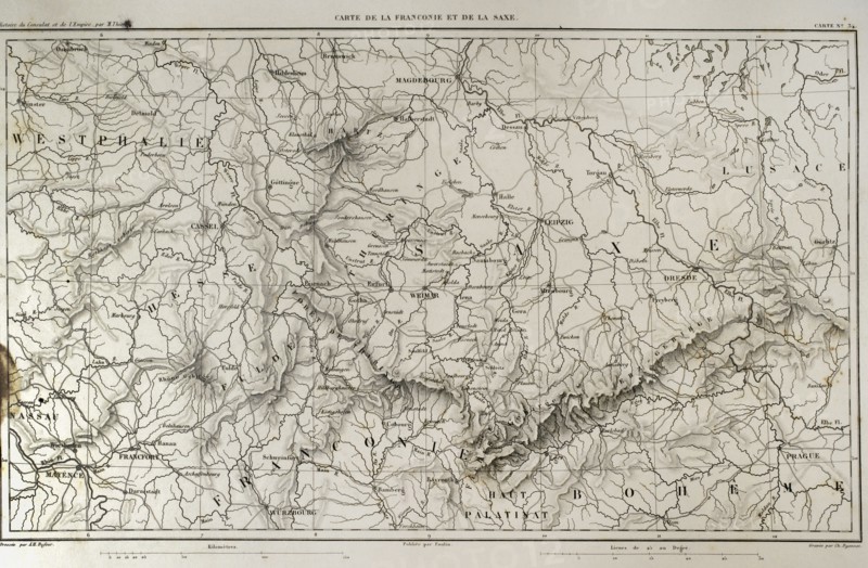 Napoleonic map of Franconia and Saxony.