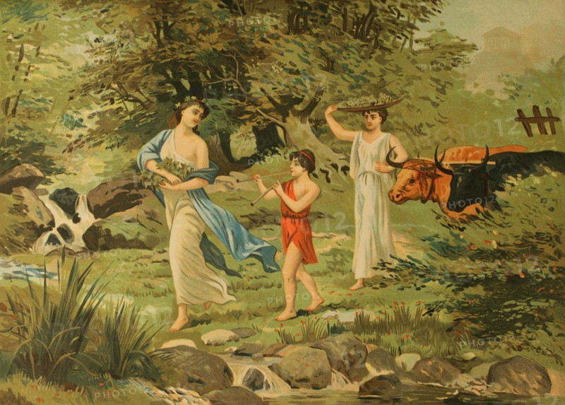 Greek family returning from the vintage.