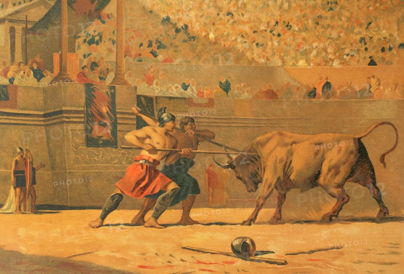 Party in honor of Julius Cesar in the Roman circus.