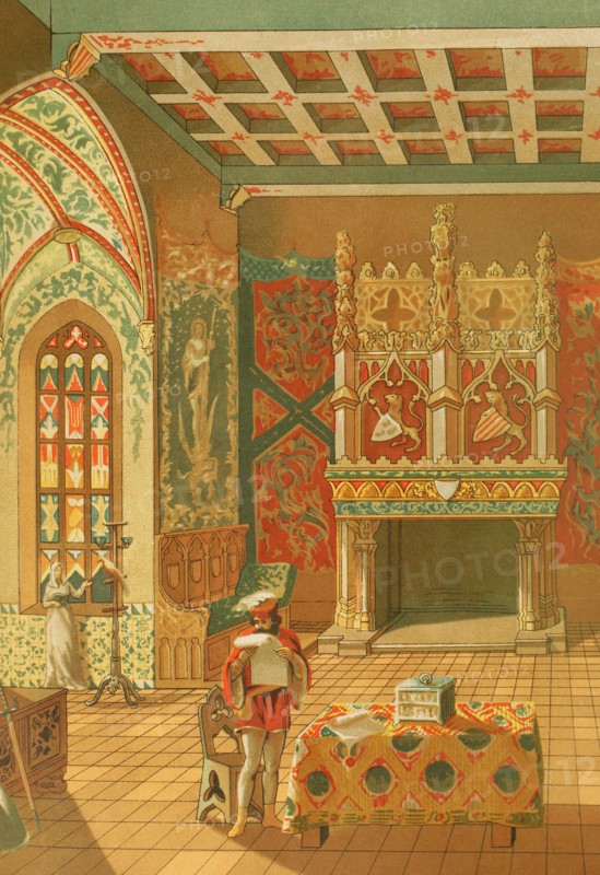 Hall of a feudal castle.