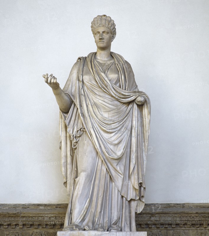 Sculpture of a Vestal Virgin at the Loggia dei Lanzi.