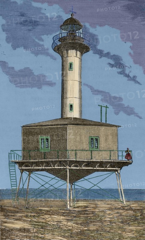 Lighthouse at 'Punta de la Banya'. Mouth of the Ebro river.
