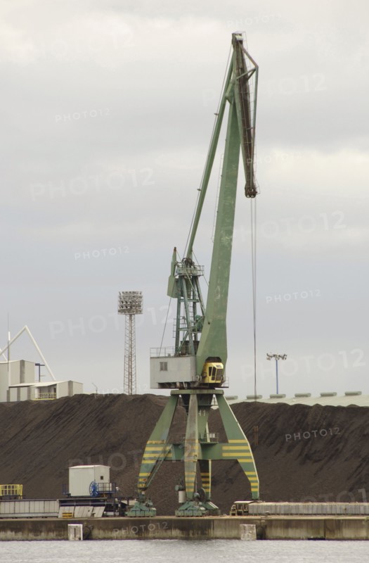 Commercial port. Crane.