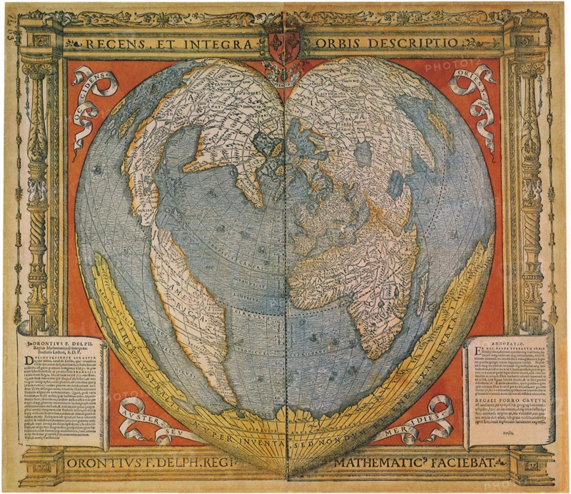 Cordiform World Map, 1536
