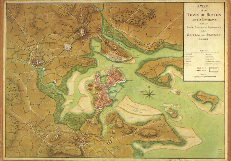 Map of Boston and Environs. 1776