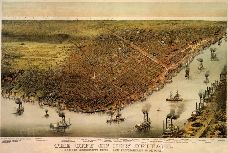 New Orleans and Mississippi River.