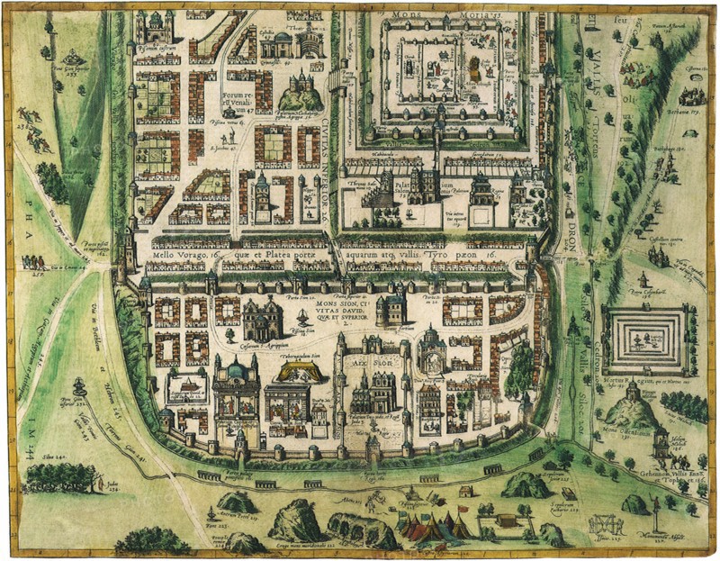 Map of Sixteenth-Century Jerusalem 1612