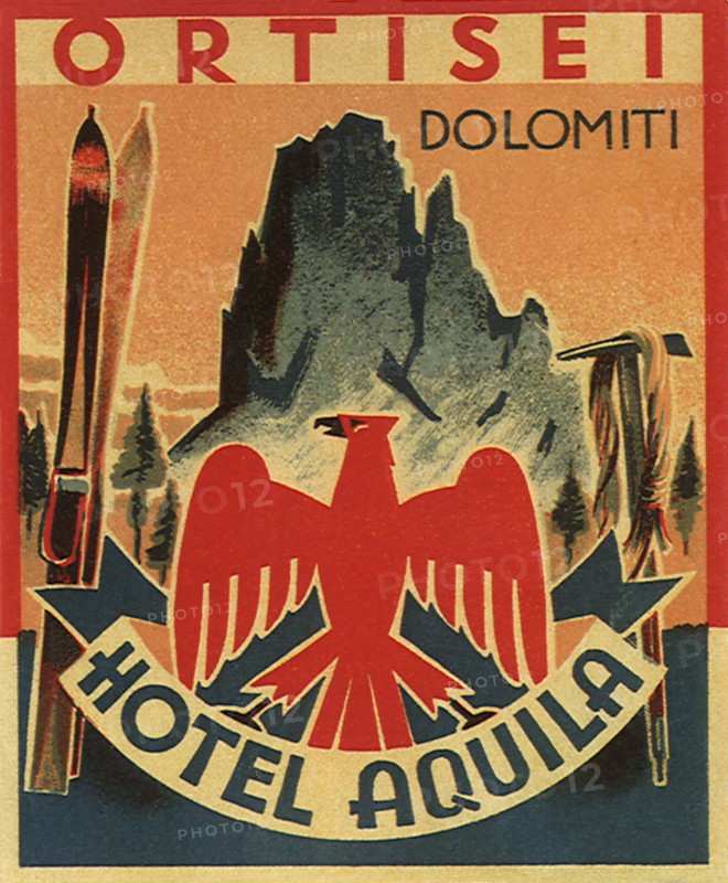 Luggage Label from Ortisei, Italy