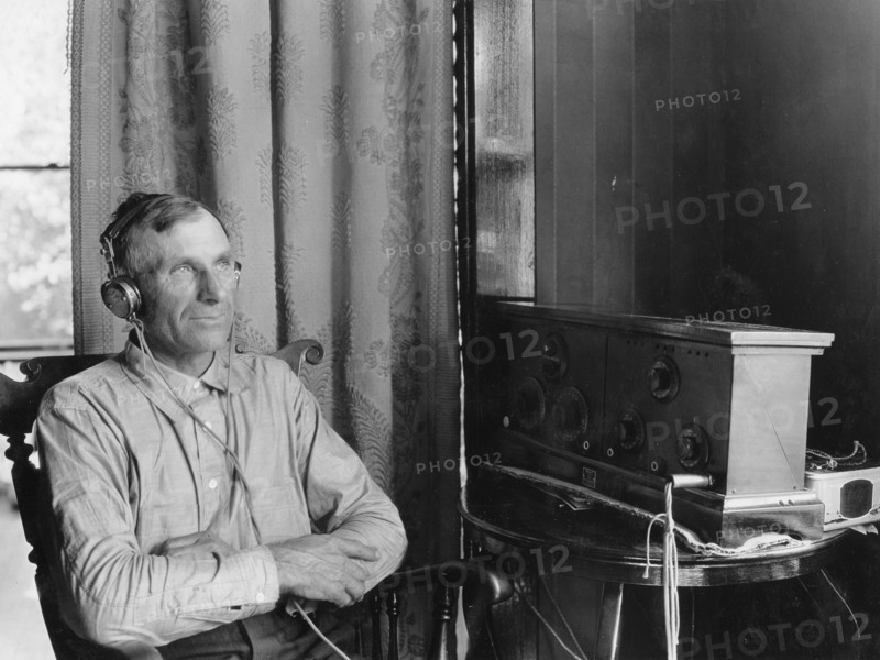 Iowa Farmer Listening To Radio