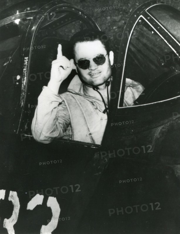 27 Dec, 1943 - Air Ace Major Gregory Boyington, USMC, just before his takeoff.