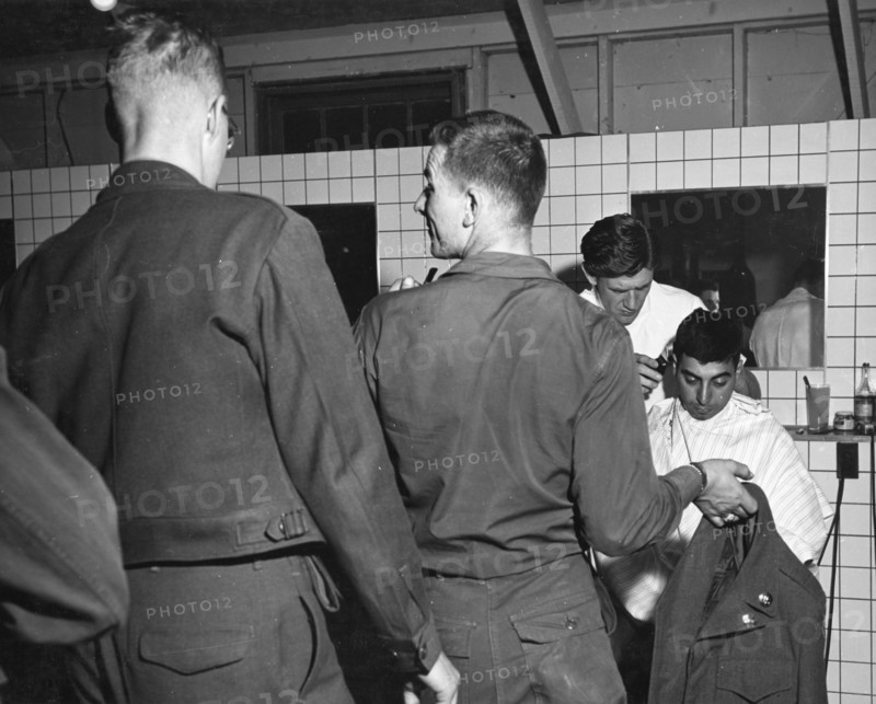 Recruits Line Up for Haircuts