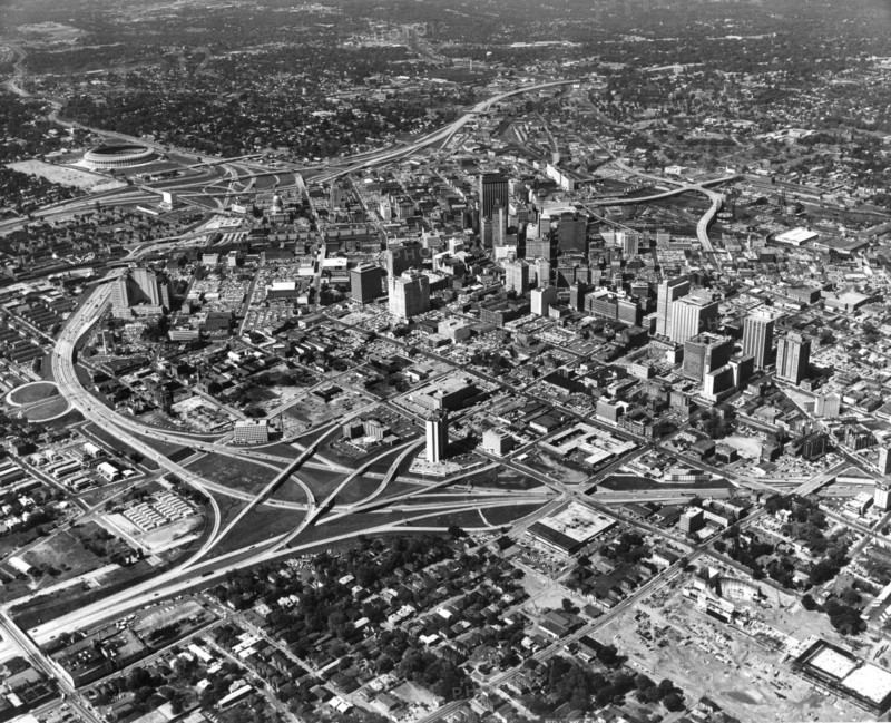 Aerial View of Atlanta with Atlanta Stadium