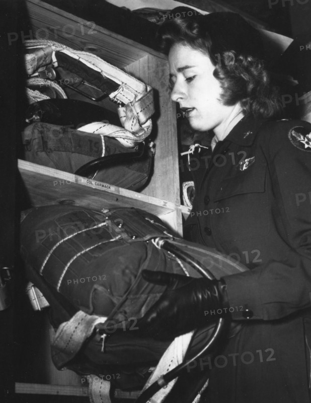 WASP Betty Ferrol Martin with Parachute