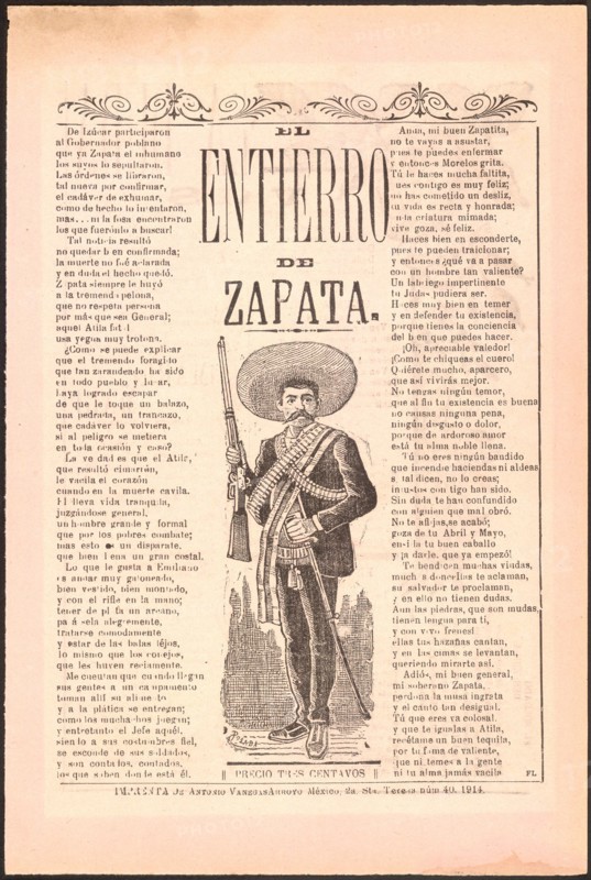 El entierro de Zapata circa 1914.