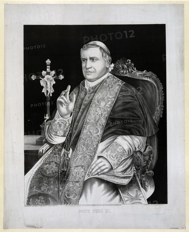 Pope Pius IX print circa 1872.