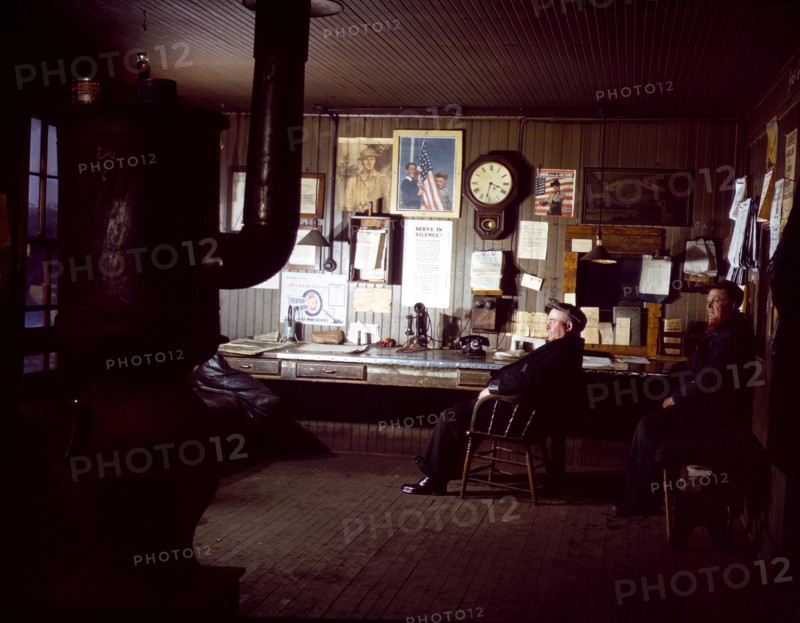 The yardmaster's office at the receiving yard, North Proviso(?), C & NW RR, Chicago, Ill. December 1942.