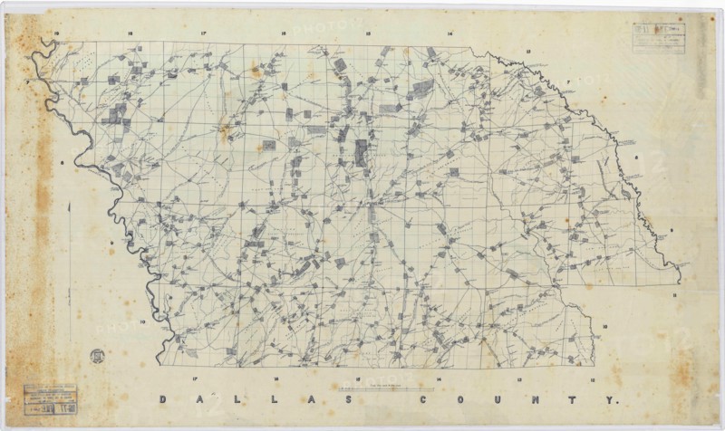 Map of Dallas County, Arkansas Civil War era.