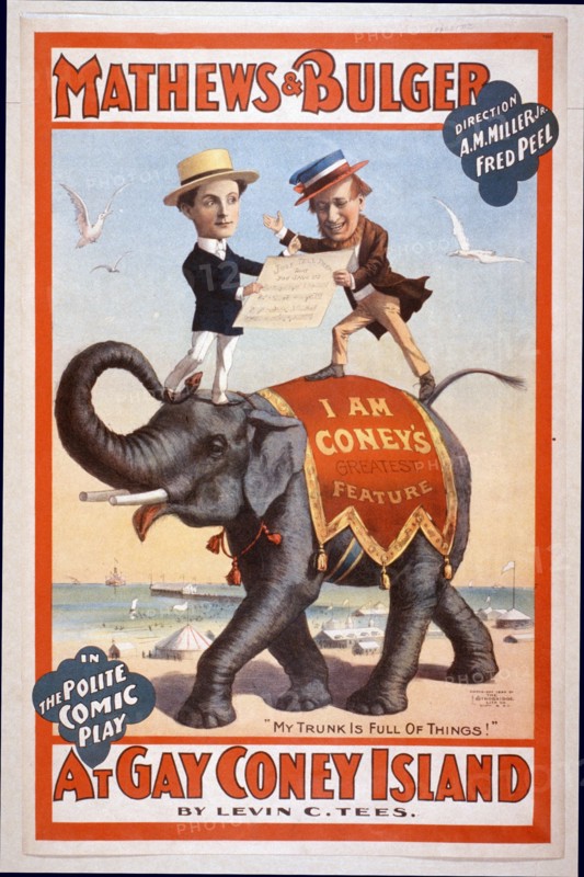 Mathews & Bulger in the polite comic play, At gay Coney Island by Levin C. Tees. circa 1896.