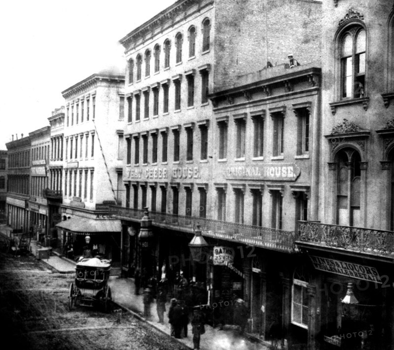 California History - What Cheer House, Sacramento St., San Francisco  circa 1866.