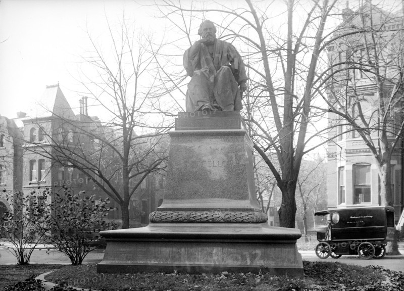 Poet Henry Wadsworth Longfellow Statue circa 1917.