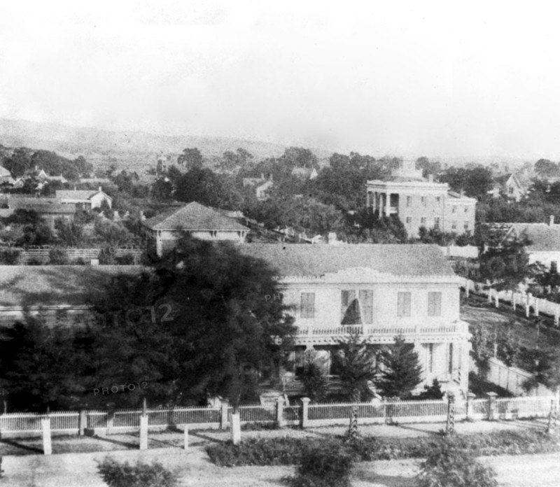 California History - Napa City, looking South from the Court House - Napa County circa 1866.