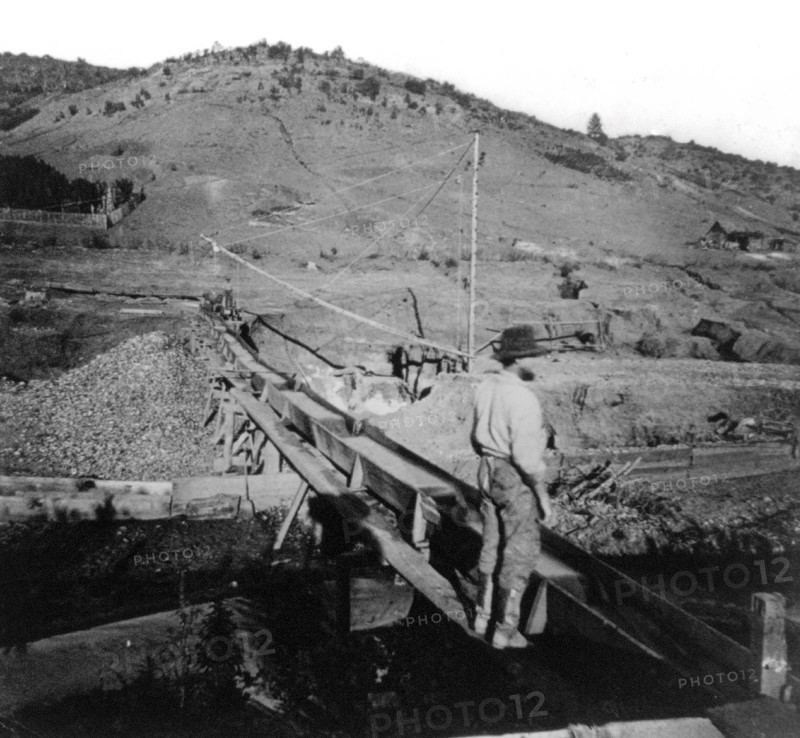 California History - Placer Mining, Brown's Flat, Tuolomne County circa 1866.