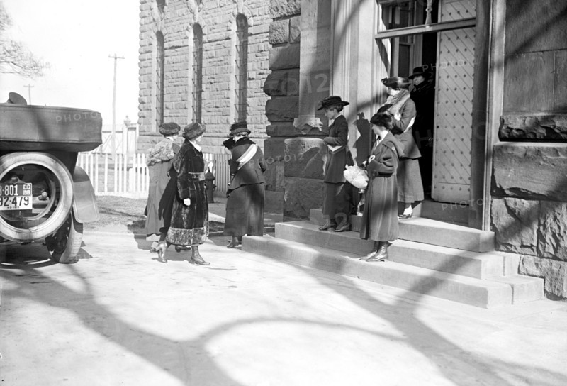 Woman Suffrage Movement - Woman Suffragettes leaving jail in Washington D.C. circa 1918.